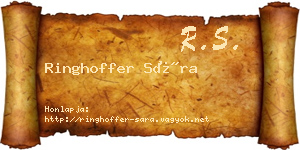 Ringhoffer Sára névjegykártya